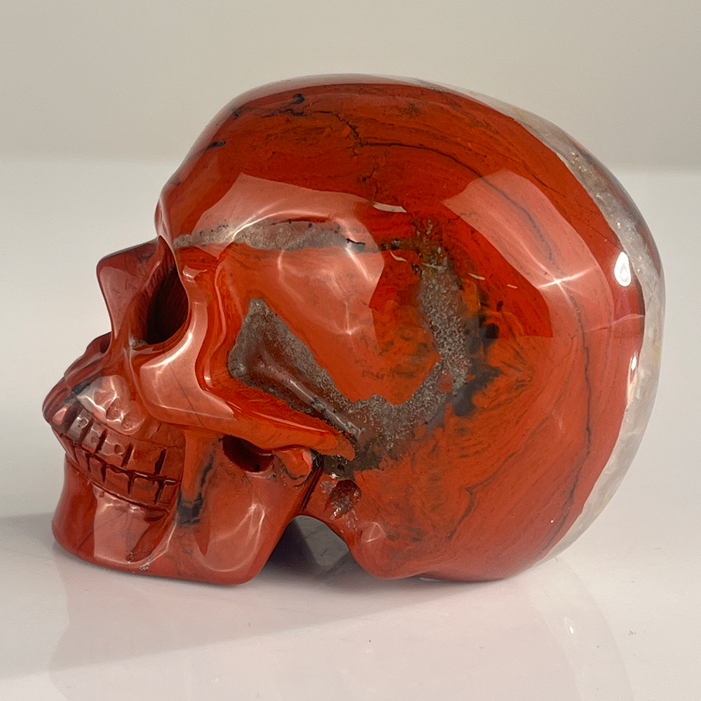 3" Red Jasper Crystal Skull - Pattern J