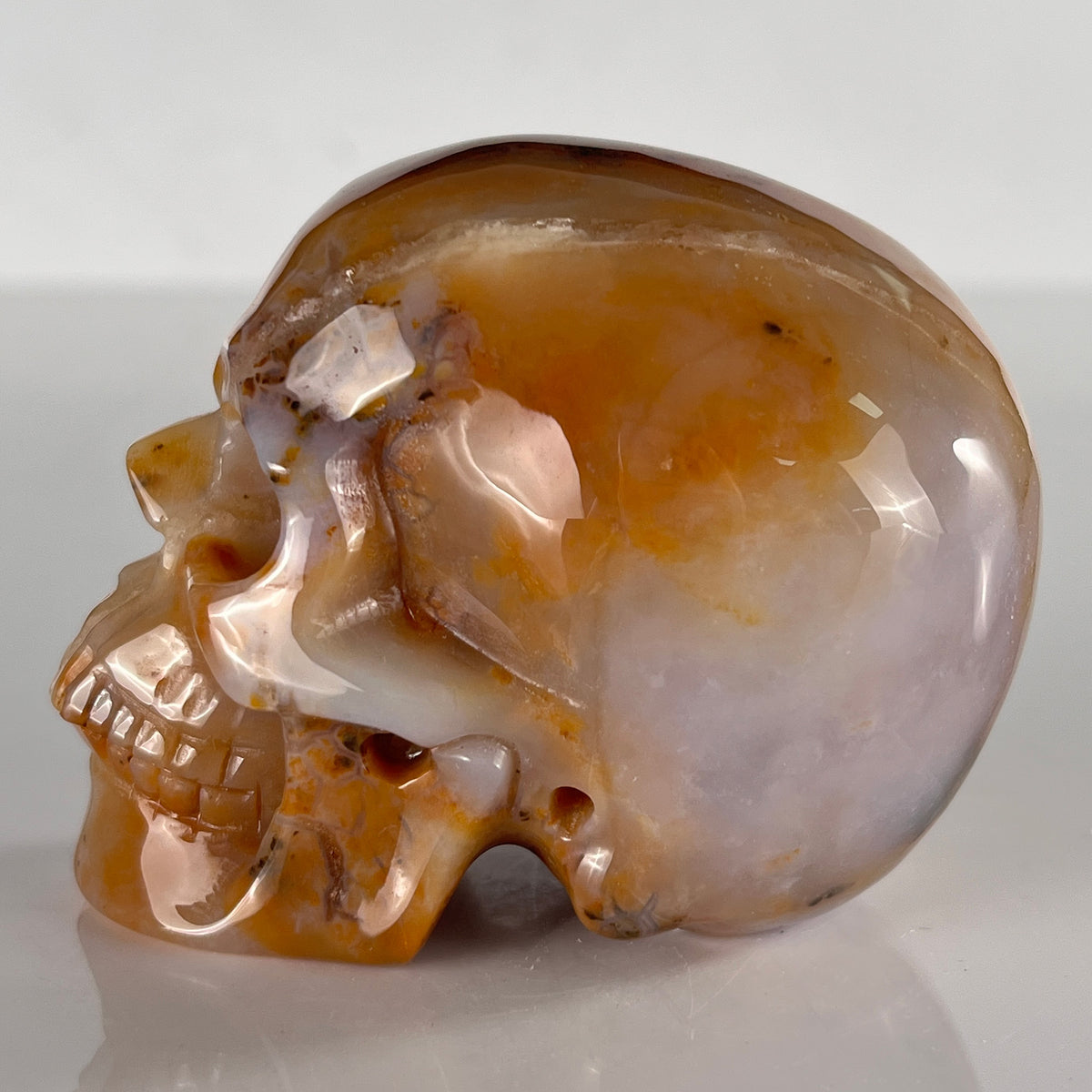 3" Yellow Chalcedony Crystal Skull - Pattern C