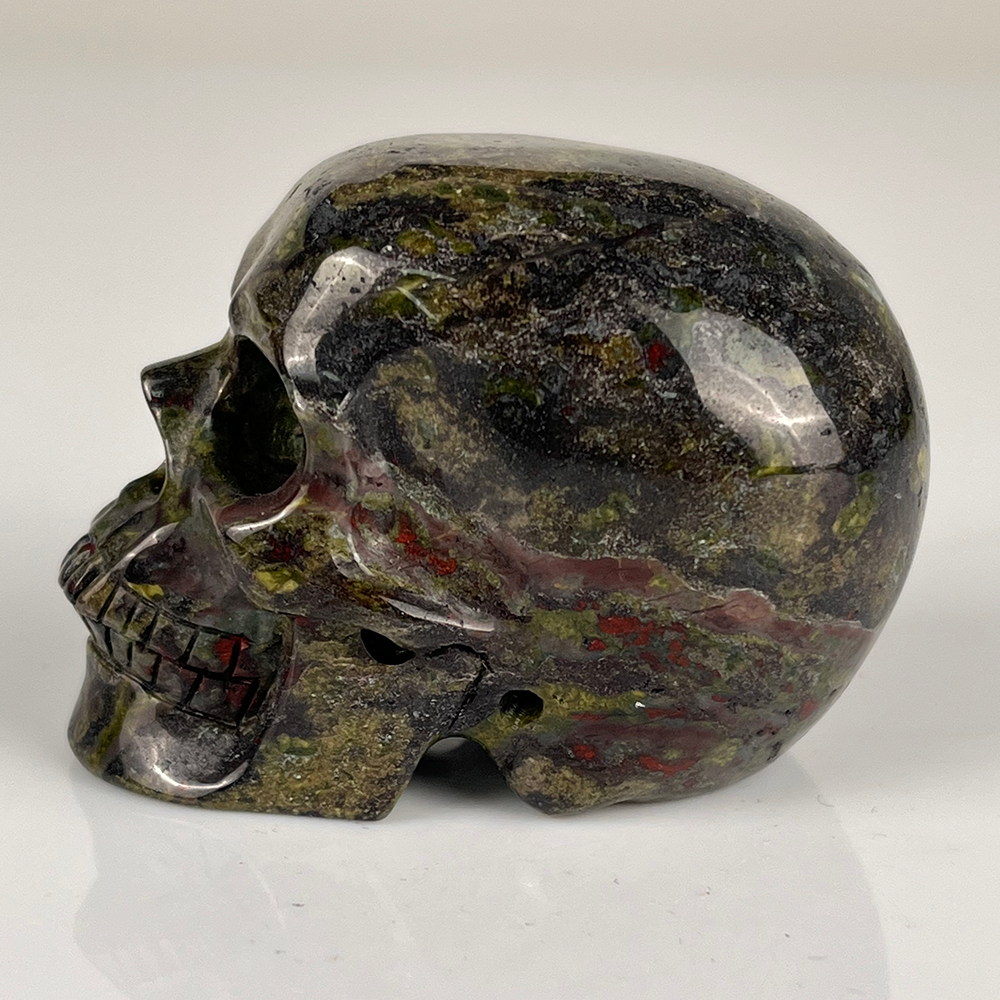 2 Inch Dragon Bloodstone Crystal Skull – Mini Gemstone Skull