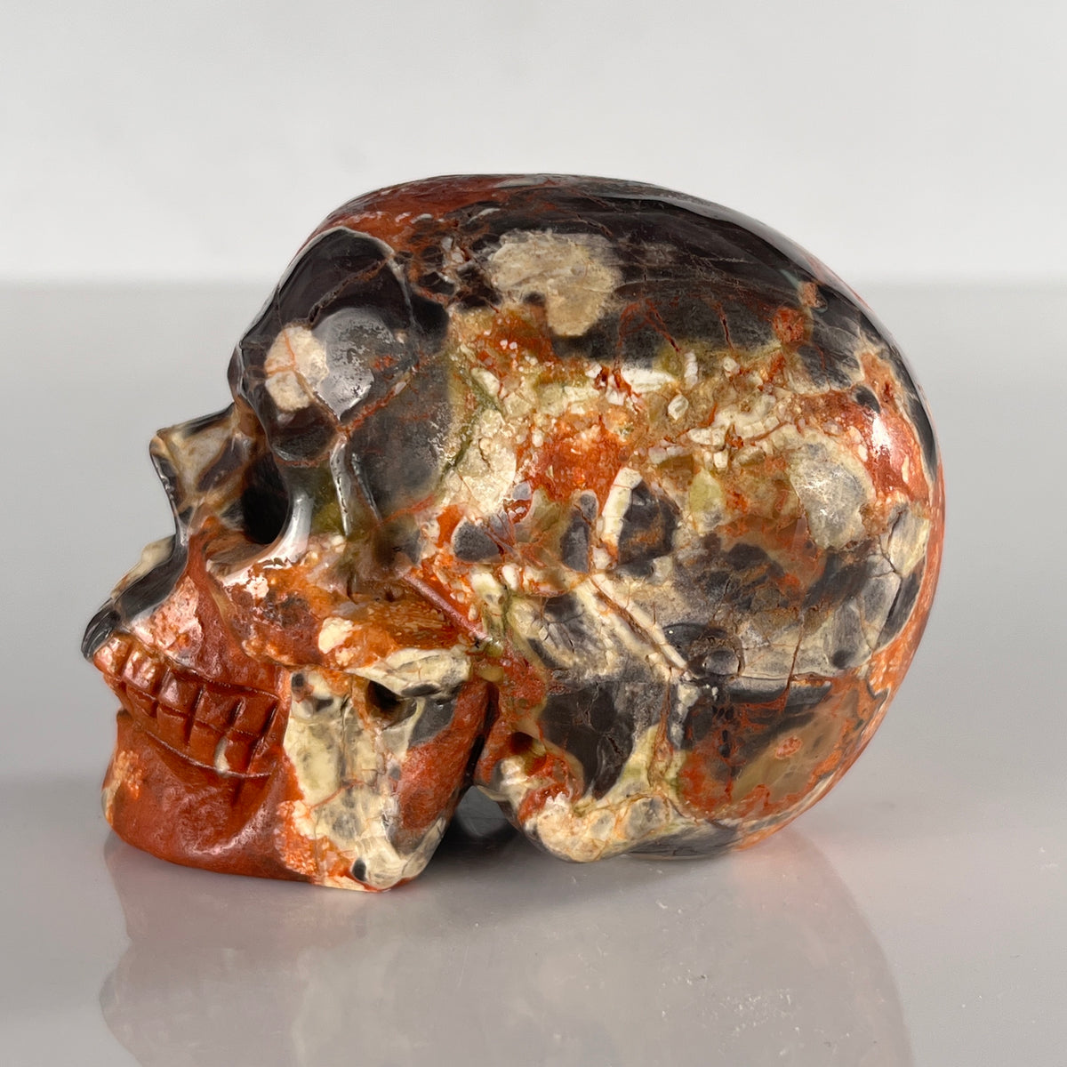 3" Money Agate Crystal Skull - Pattern A