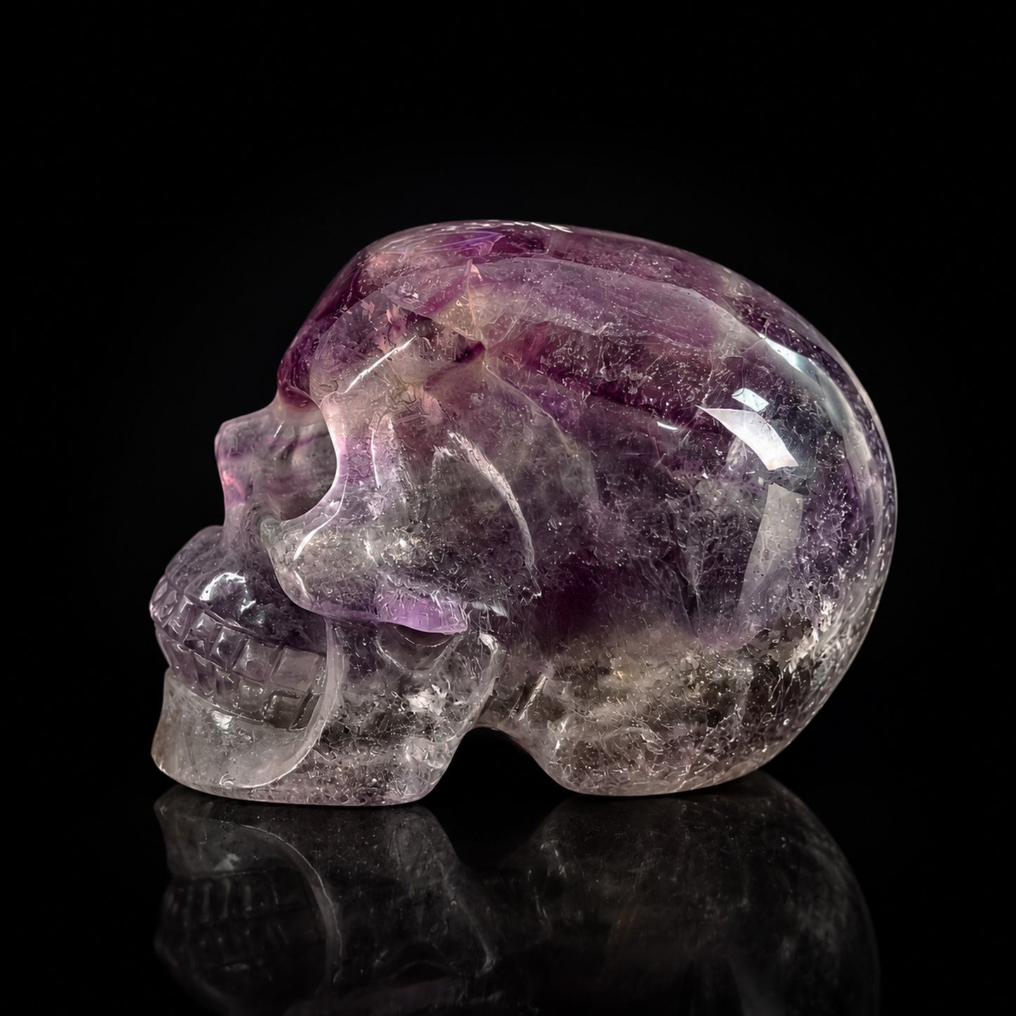 Crâne en cristal de fluorite verte de 5 cm – Pierre naturelle sculptée à la main