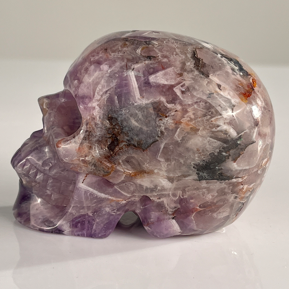 3 Inch Dream Amethyst Crystal Skull – Hand Carved Healing Stone
