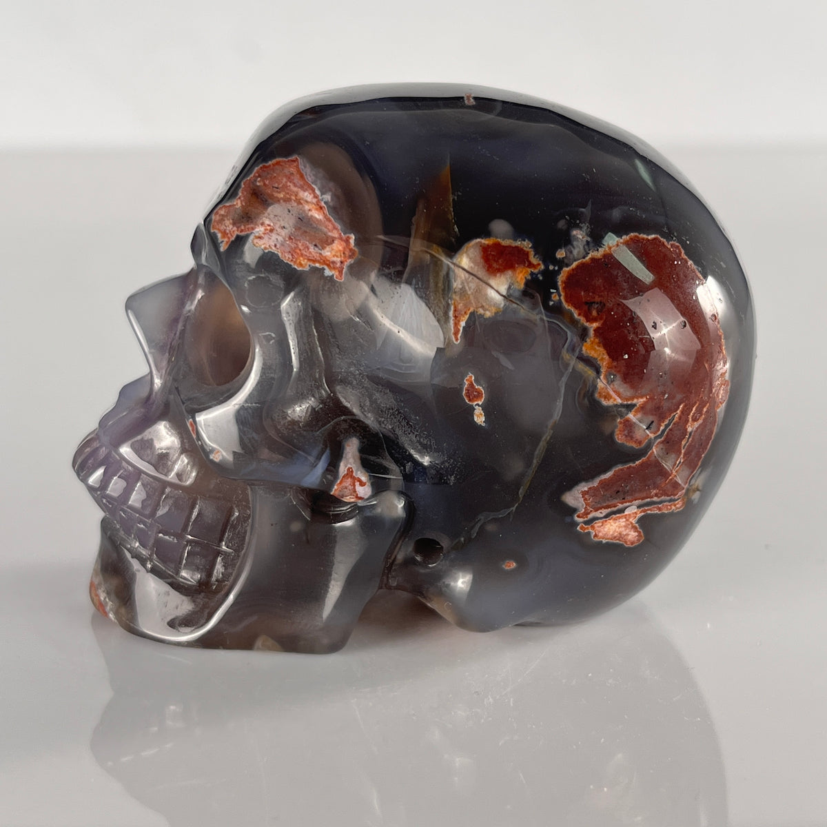 3" Volcanic Agate Crystal Skull - Pattern E