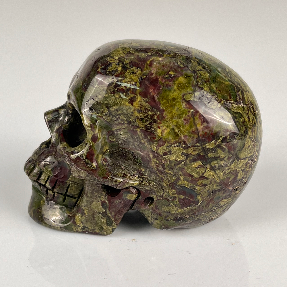 2 Inch Dragon Bloodstone Crystal Skull – Mini Gemstone Skull