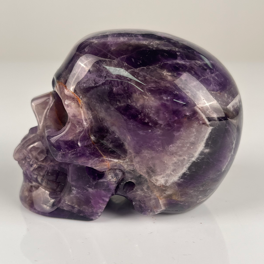 3 Inch Dream Amethyst Crystal Skull – Hand Carved Healing Stone