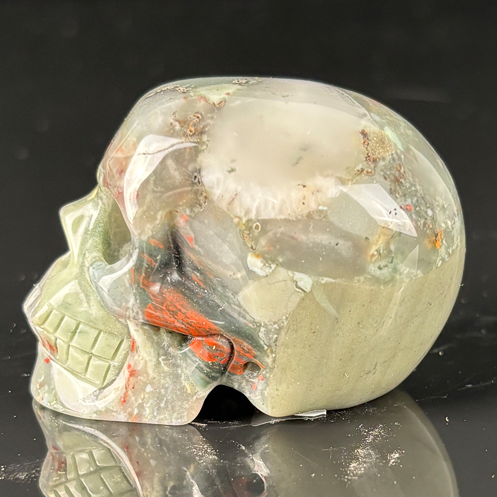 2 Inch African Bloodstone Crystal Skull – Mini Gemstone Skull