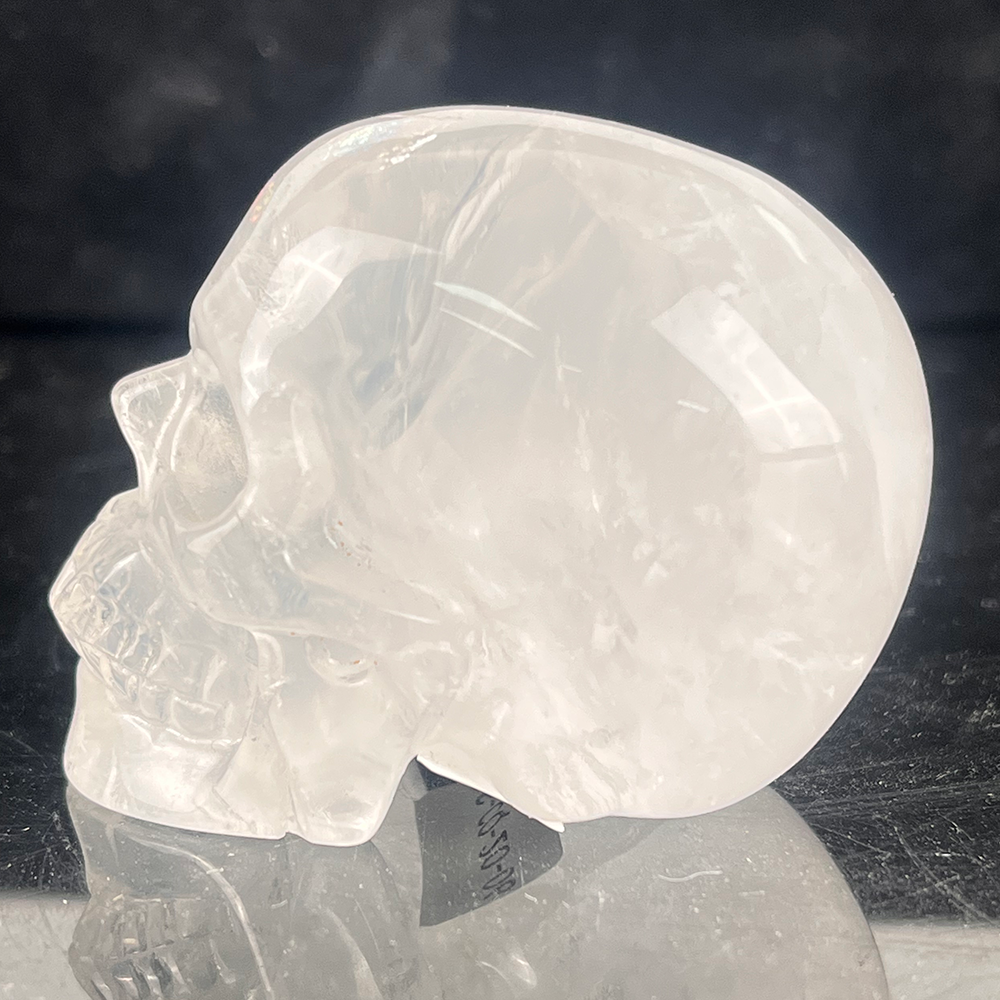 Crâne en cristal de quartz clair de 5 cm – Mini crâne en cristal
