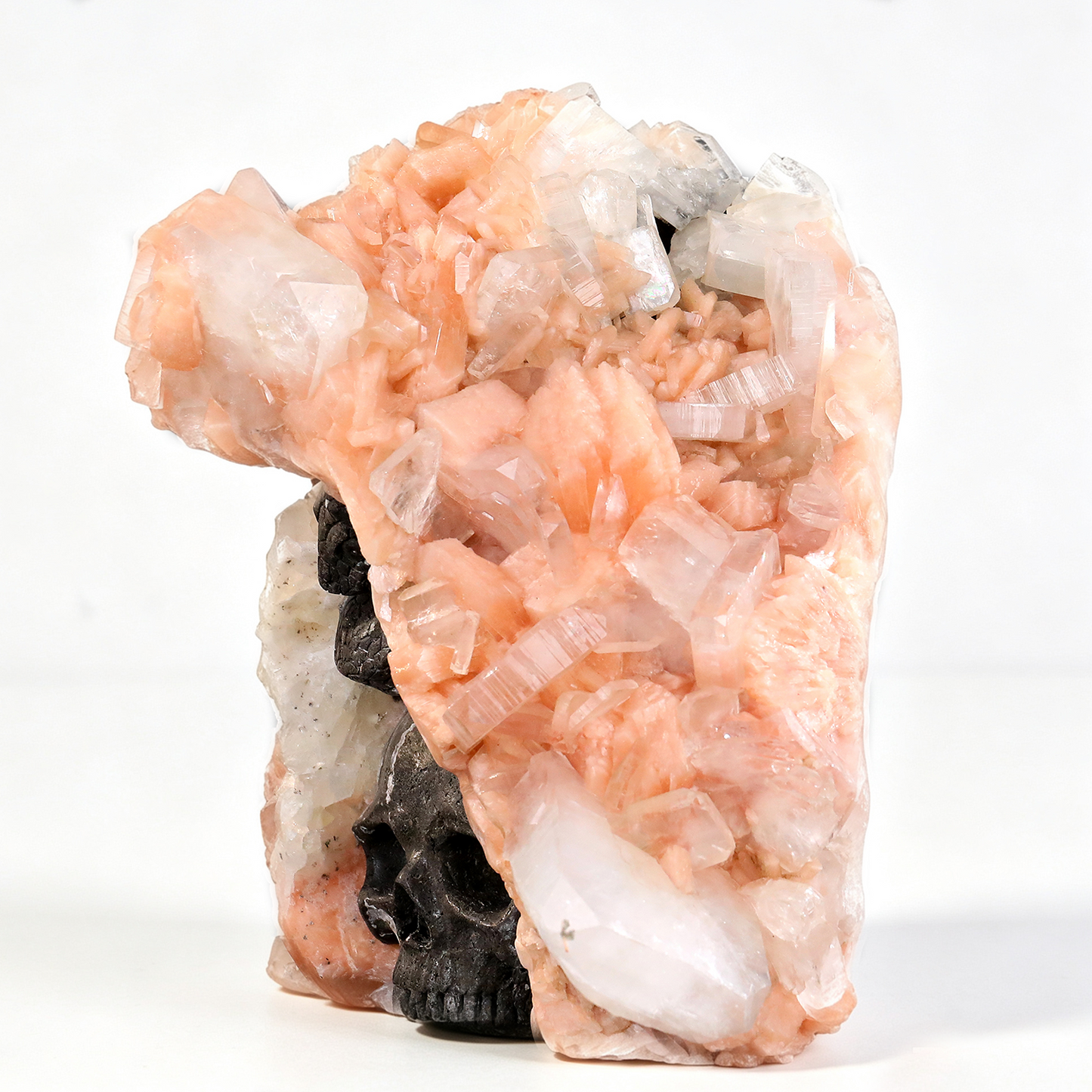 ‘The Janus Portal’ - Apophyllite & Stilbite Geode with Double-Sided Serpent and Skull · Specimen No. 05
