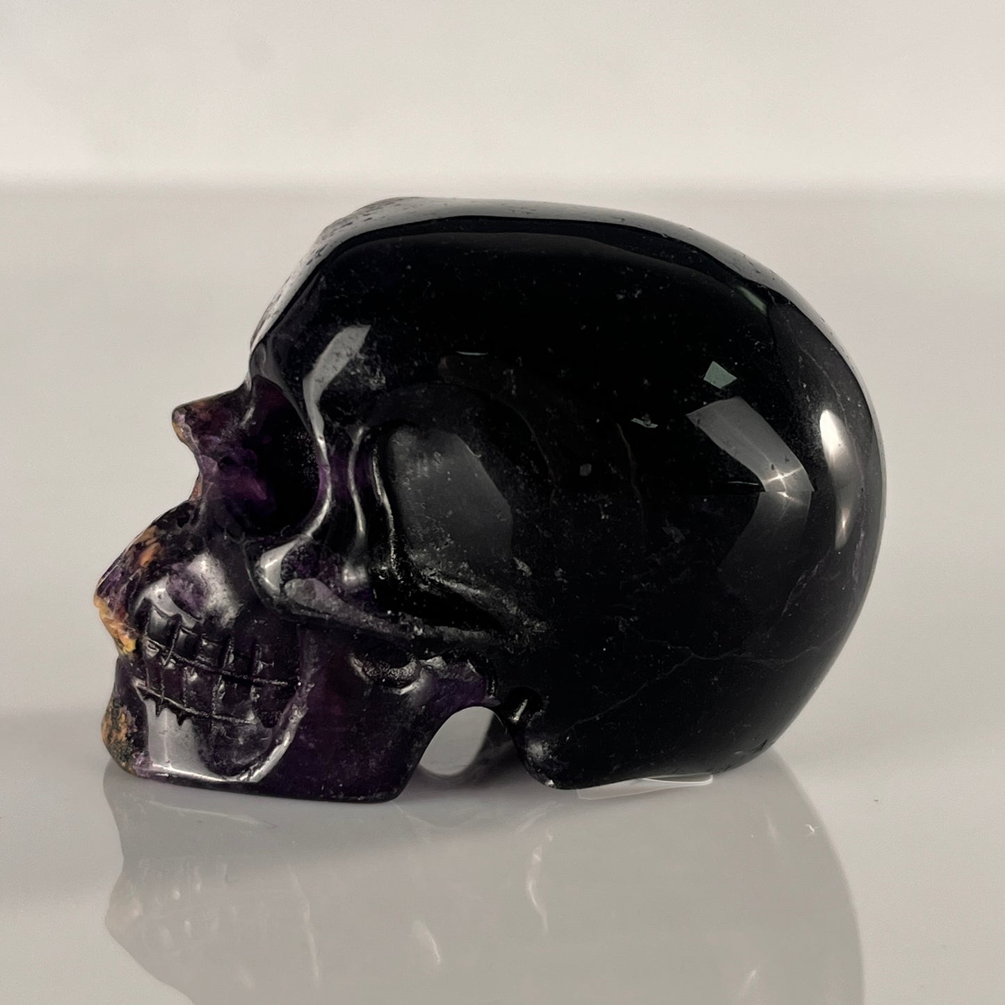 Crâne en cristal de fluorite verte de 5 cm – Pierre naturelle sculptée à la main