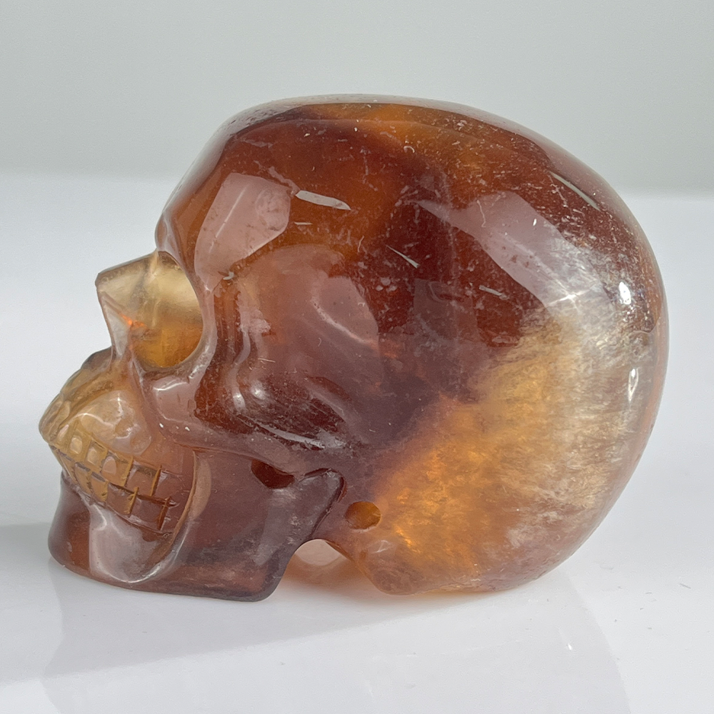 3 Inch Fluorite Crystal Skull – Hand Carved Natural Stone