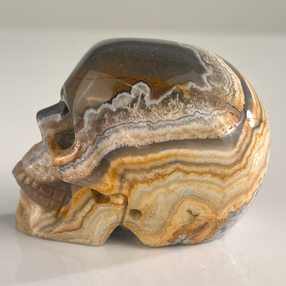 2 Inch Red Crazy Lace Agate Crystal Skull – Mini Gemstone Skull
