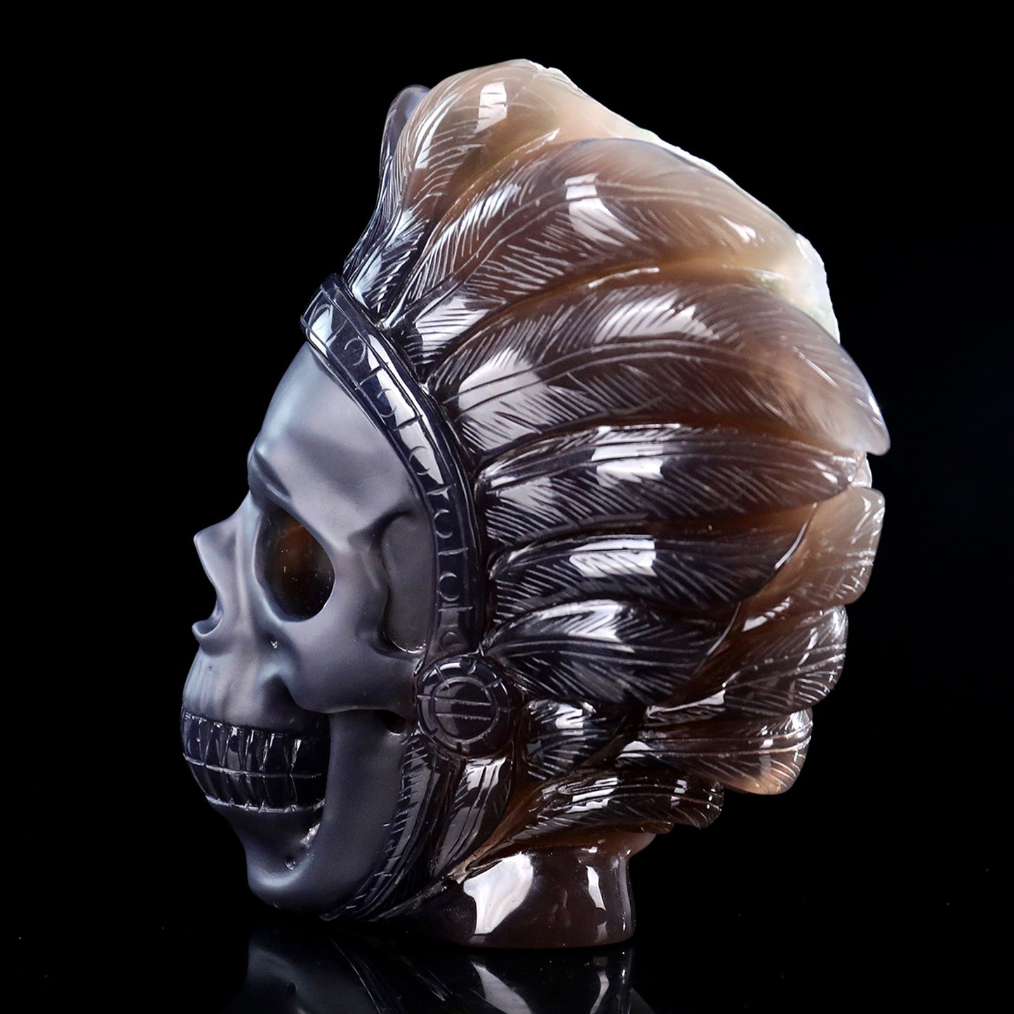 ‘The Chieftain’ - Amethyst Cluster Warbonet Skull · Specimen No. 26
