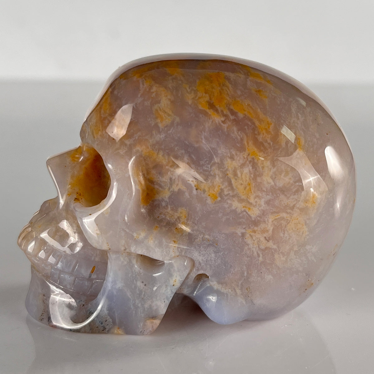 3" Yellow Chalcedony Crystal Skull - Pattern B