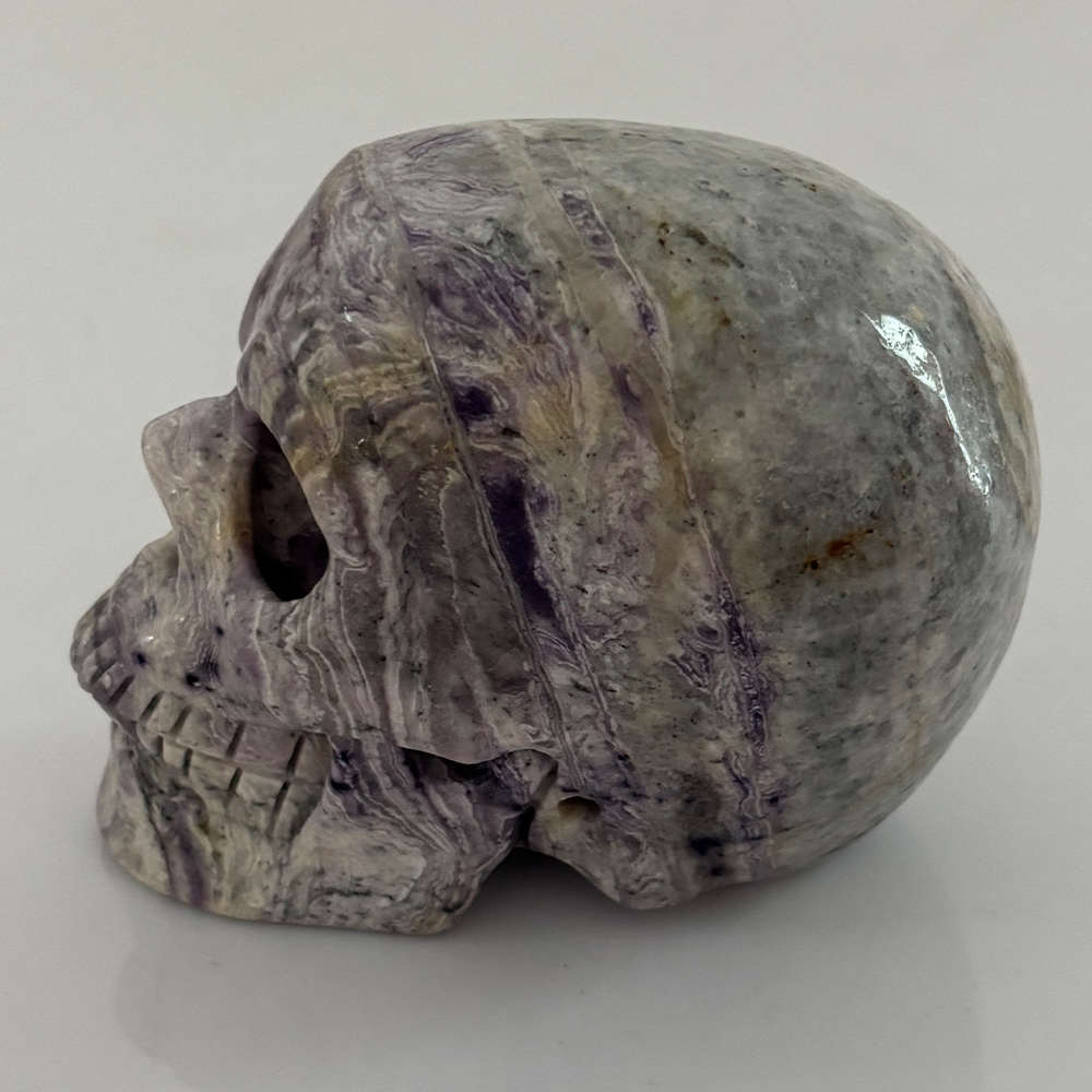 3 inch Purple Peacock Stone Crystal Skull