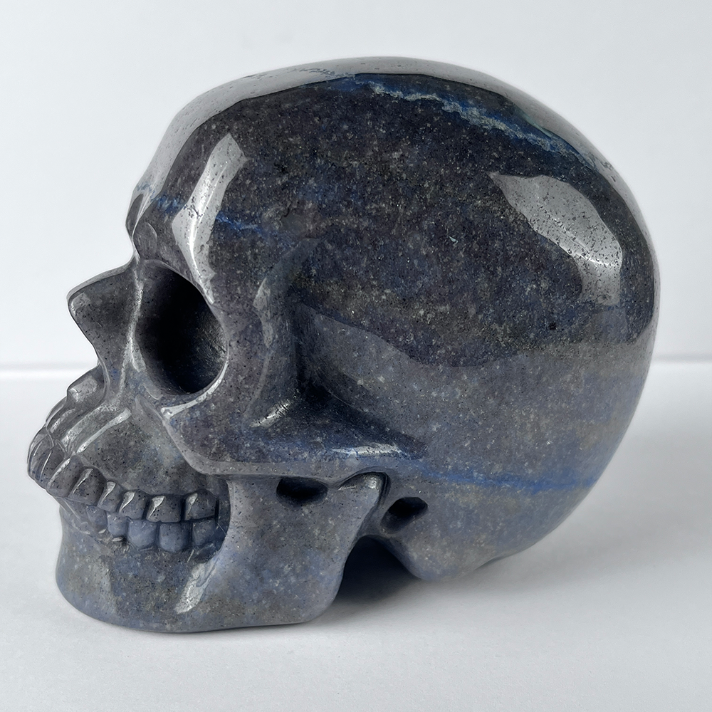 4.5" Blue Aventurine Crystal Skull - Pattern B