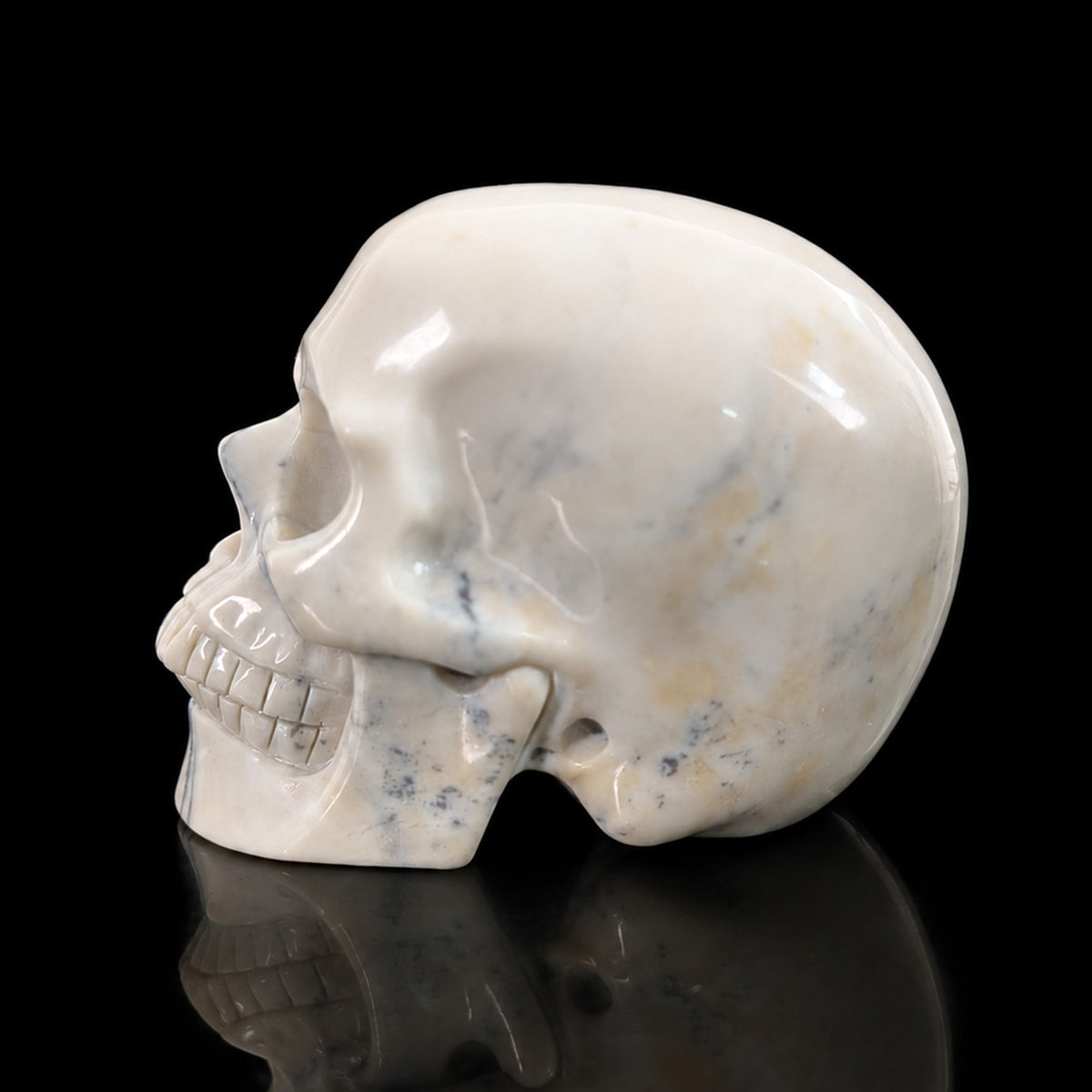 4.5" Ivory Jade Crystal Skull - Pattern B