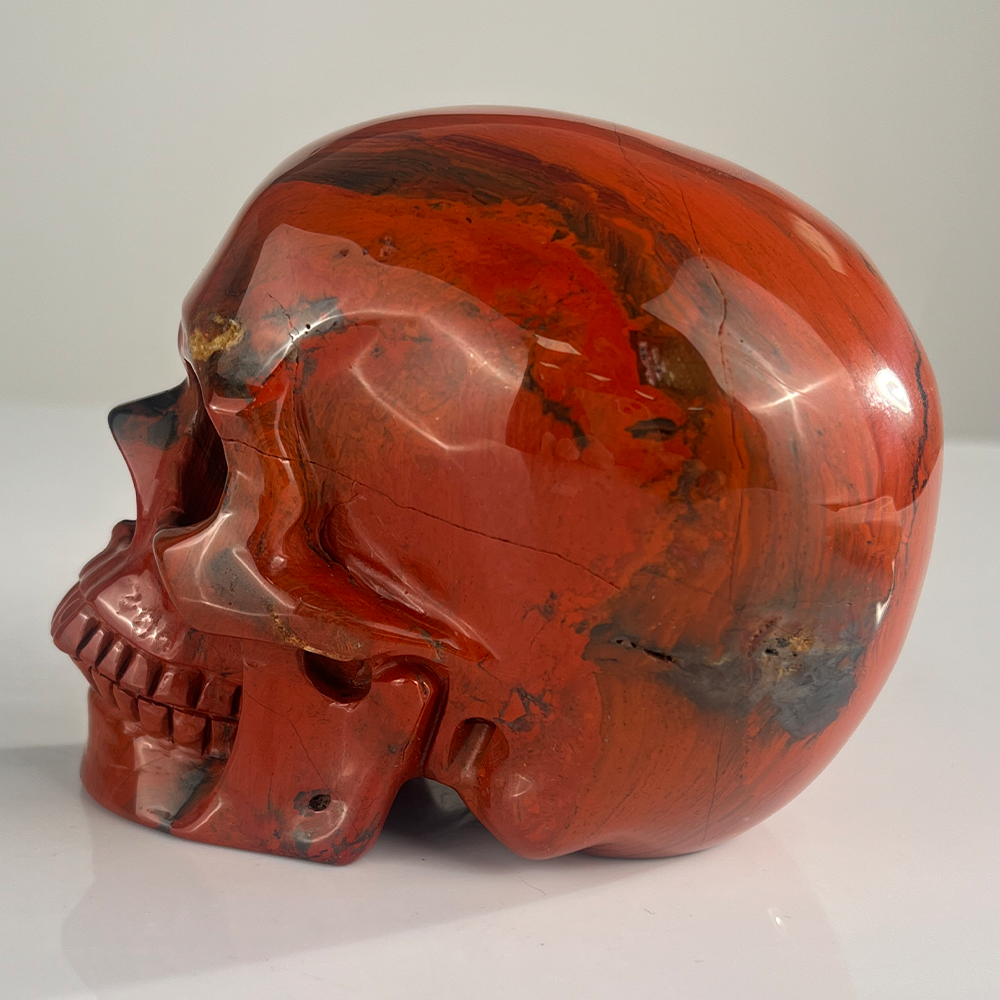 4.5" Red Jasper Crystal Skull - Pattern D