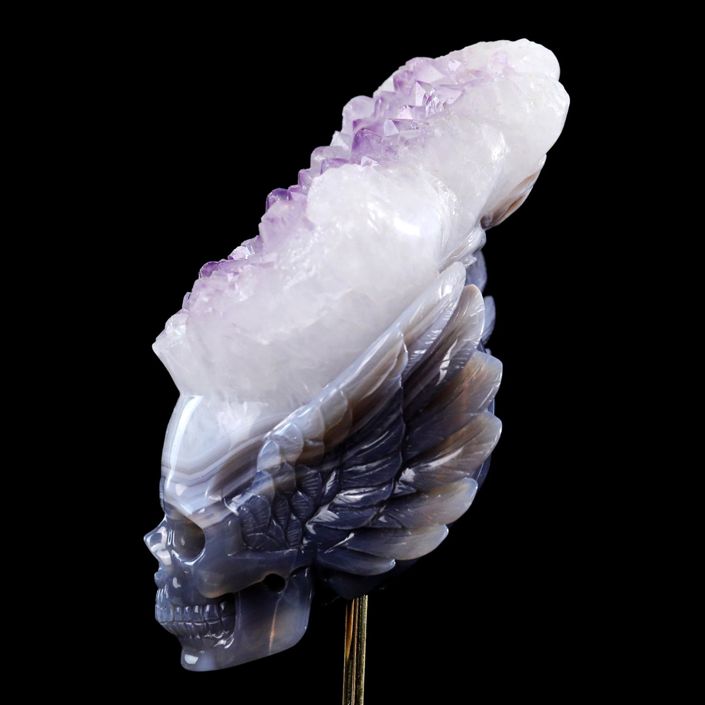 ‘Valkyrie’s Crest’ - Winged Amethyst Geode Skull · Specimen No. 24