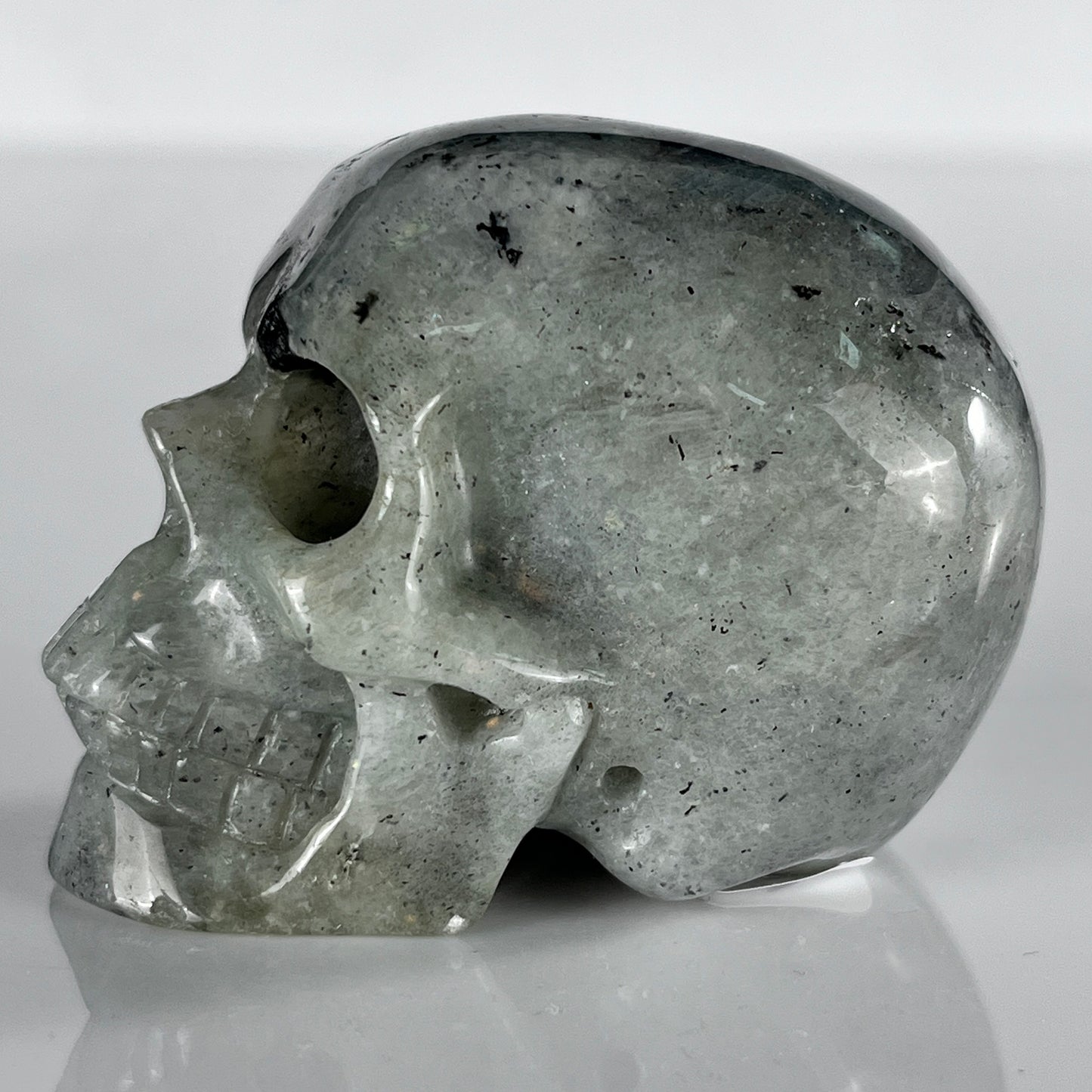 2 Inch Grey Labradorite Crystal Skull – Hand Carved Natural Stone
