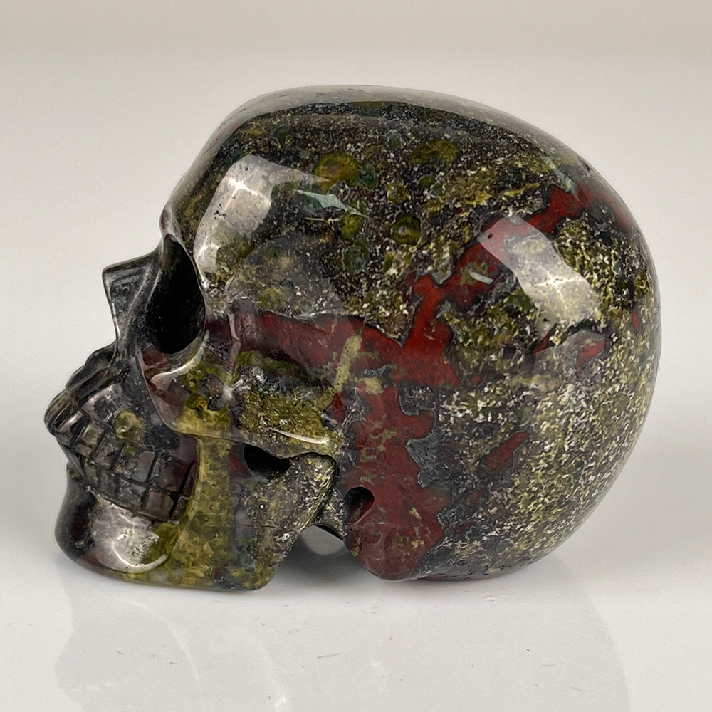 2 Inch Dragon Bloodstone Crystal Skull – Mini Gemstone Skull