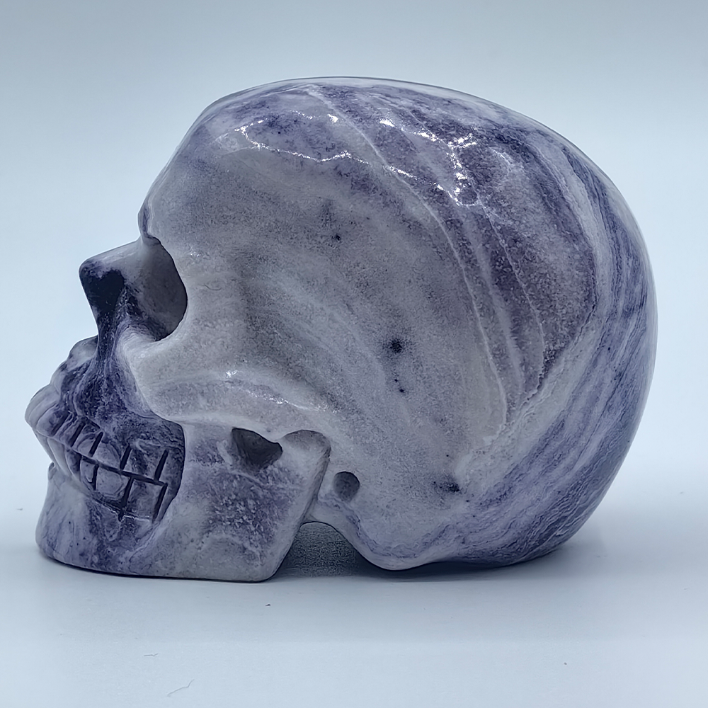 3 inch Purple Peacock Stone Crystal Skull - Hand Carved Gemstone