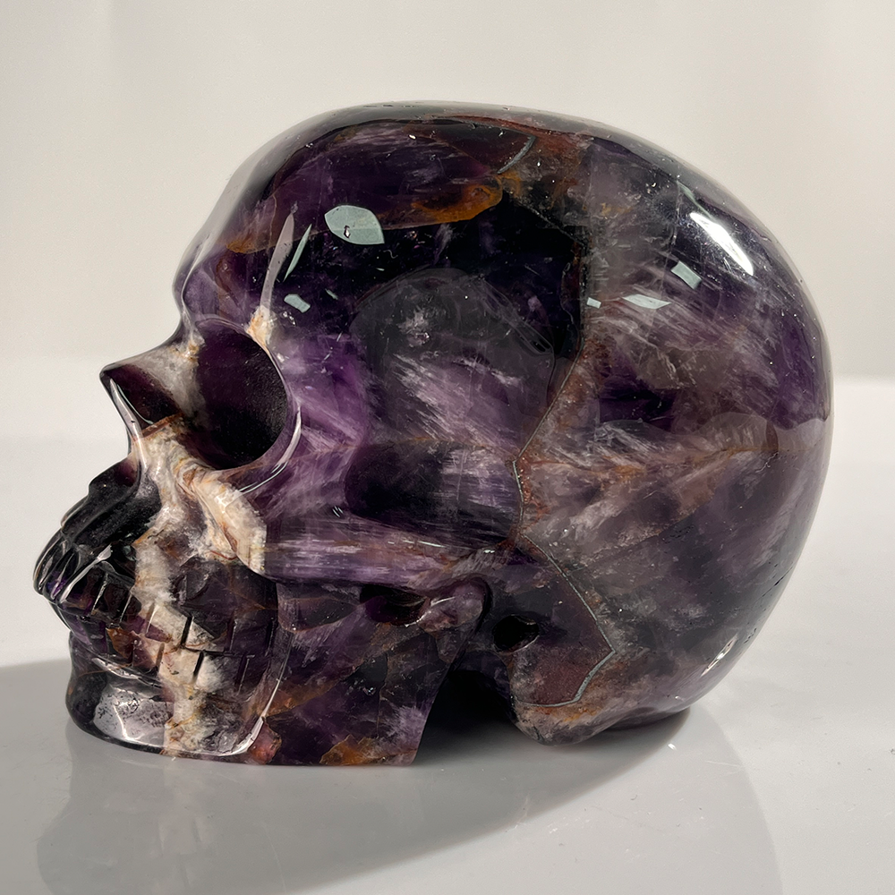 4.5 Inch Dream Amethyst Crystal Skull – Hand Carved Natural Gemstone