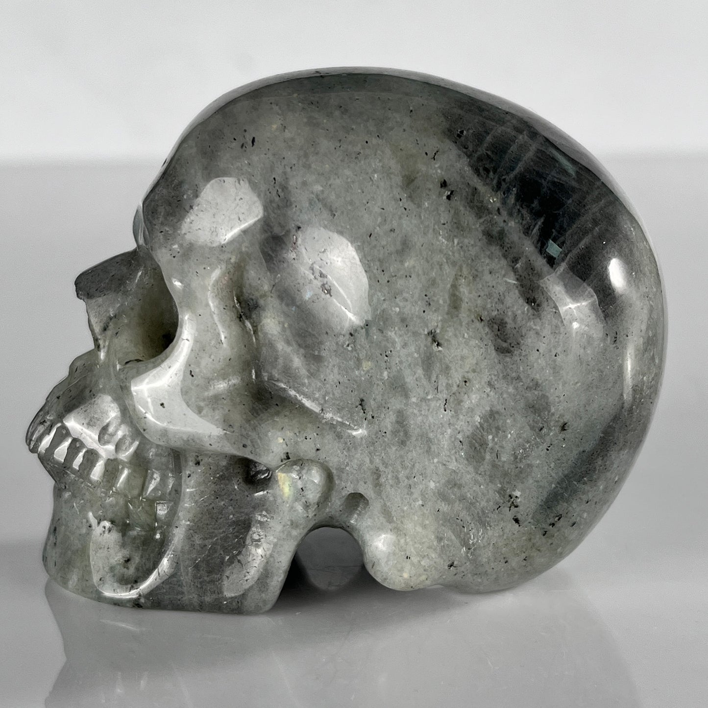 3 Inch Grey Labradorite Crystal Skull – Hand Carved Natural Stone