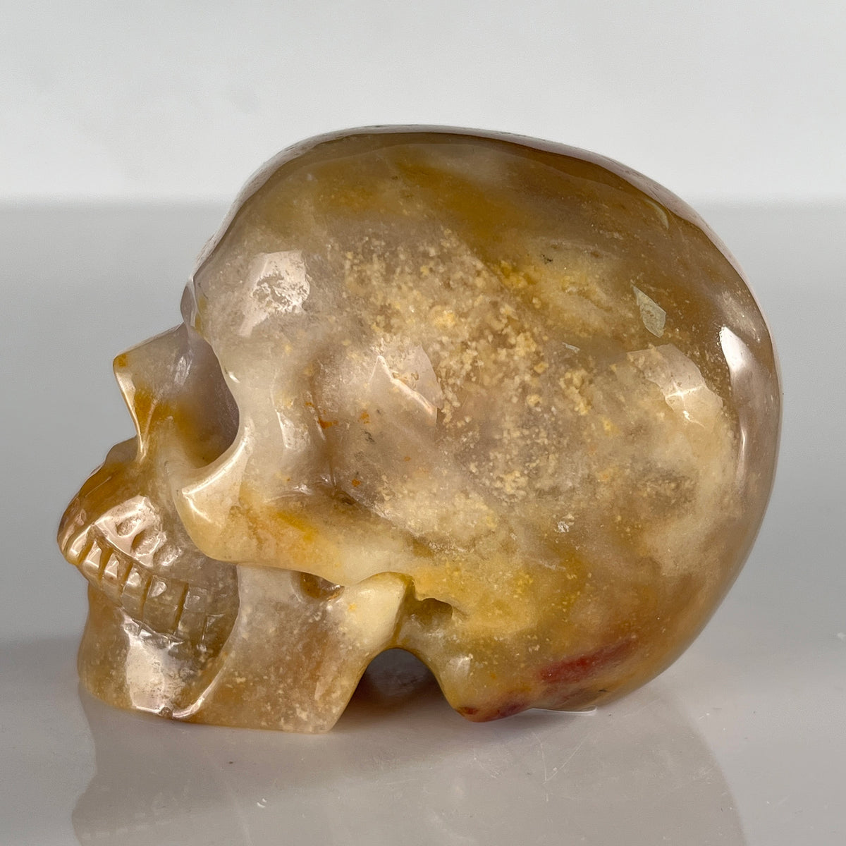 3" Yellow Chalcedony Crystal Skull - Pattern A