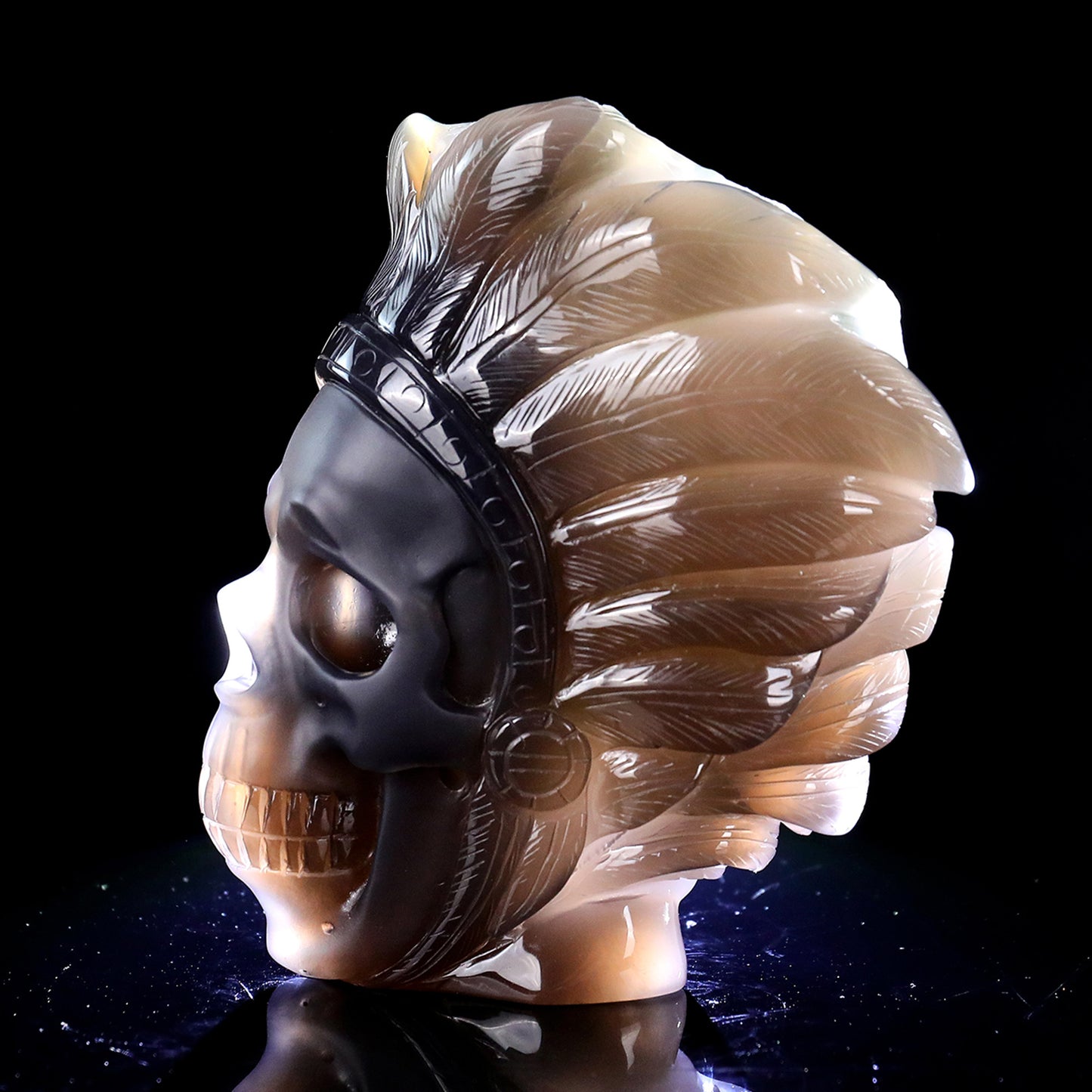 ‘The Chieftain’ - Amethyst Cluster Warbonet Skull · Specimen No. 26