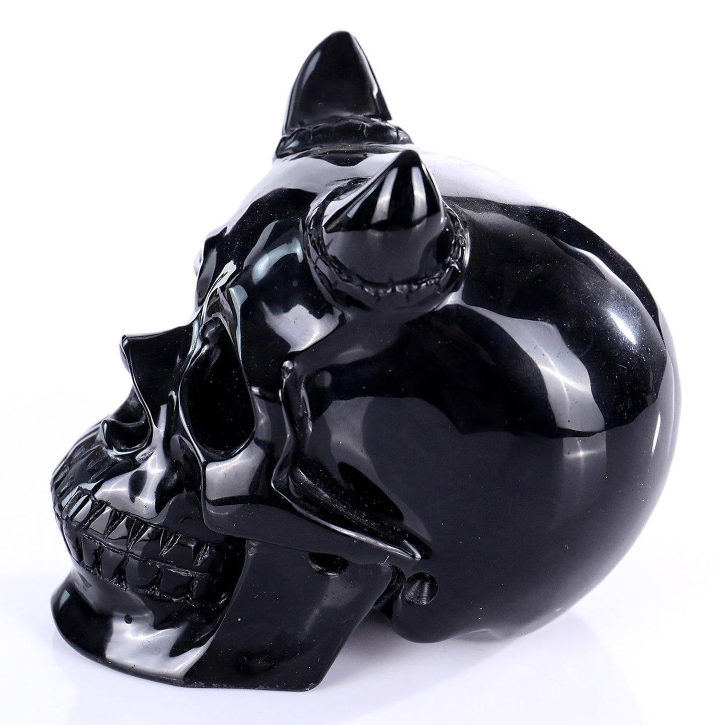 ‘The Black Aegis’ - Black Obsidian Horned Skull · Specimen No. 25