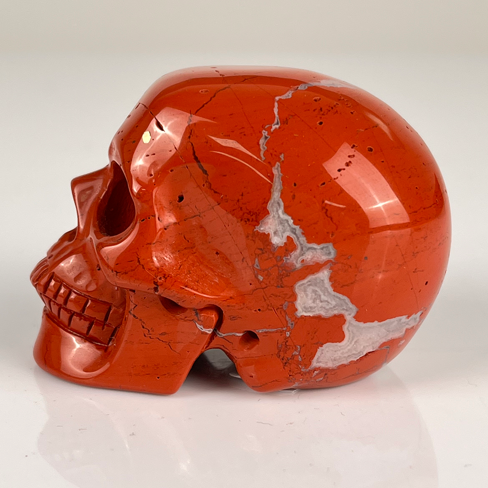 2 Inch Red Jasper Crystal Skull - Hand Carved Natural Stone