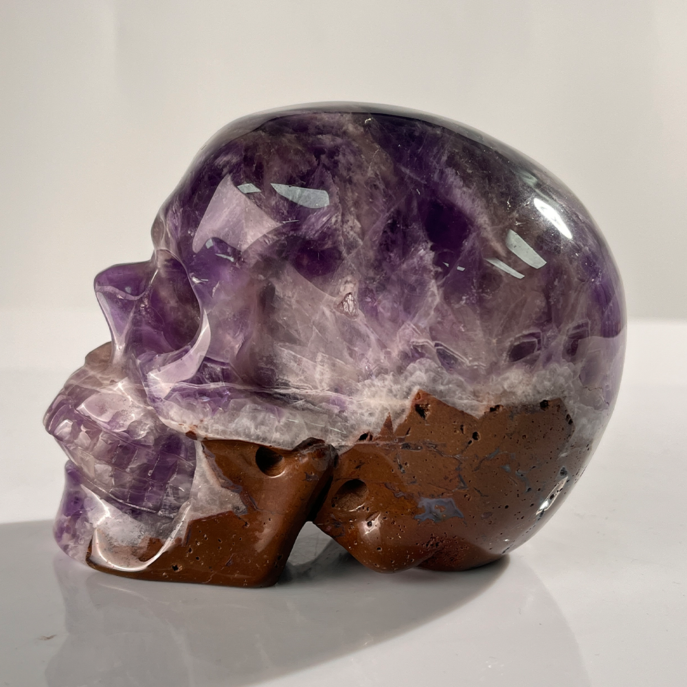 4.5 Inch Dream Amethyst Crystal Skull – Hand Carved Natural Gemstone
