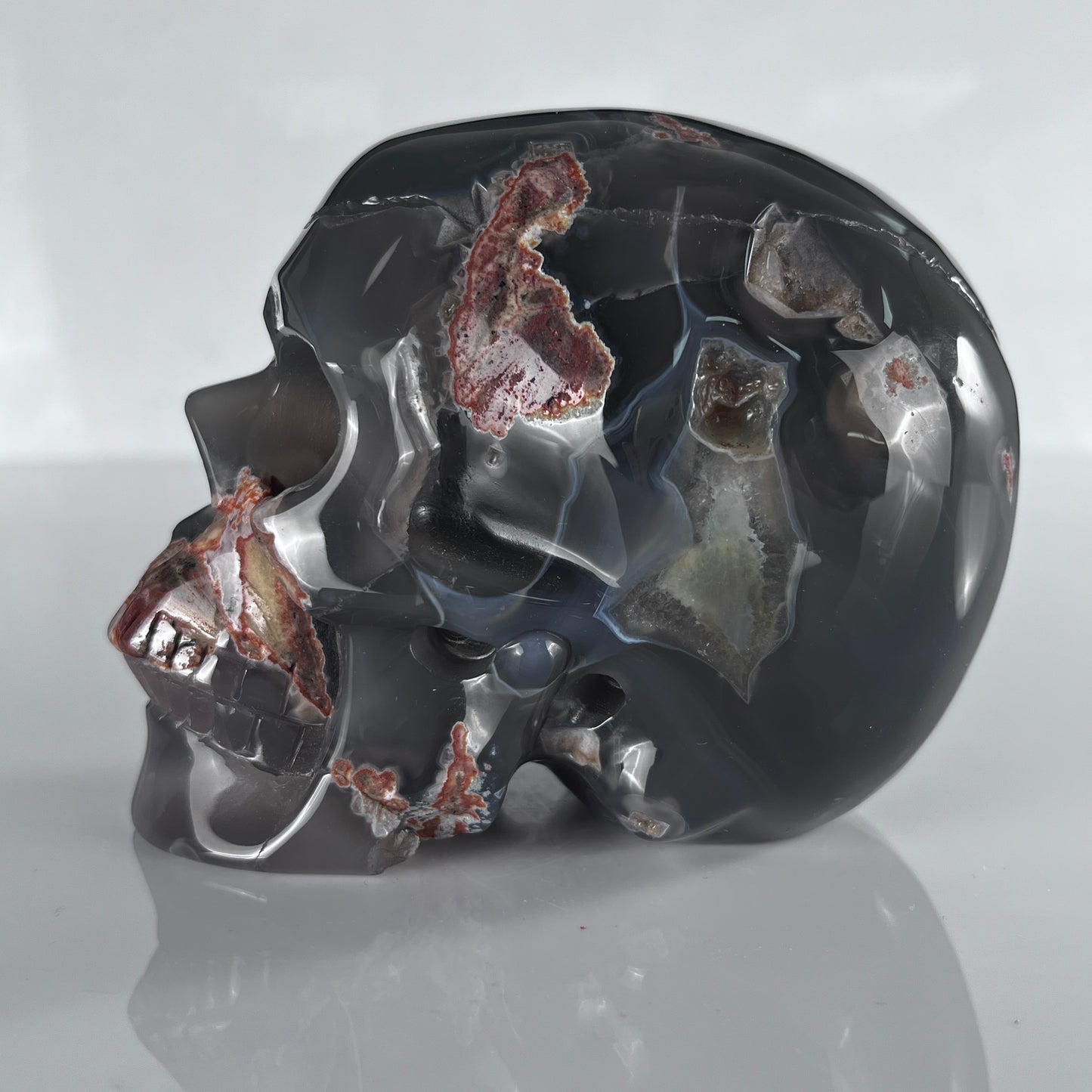 4.5" Volcanic Agate Crystal Skull