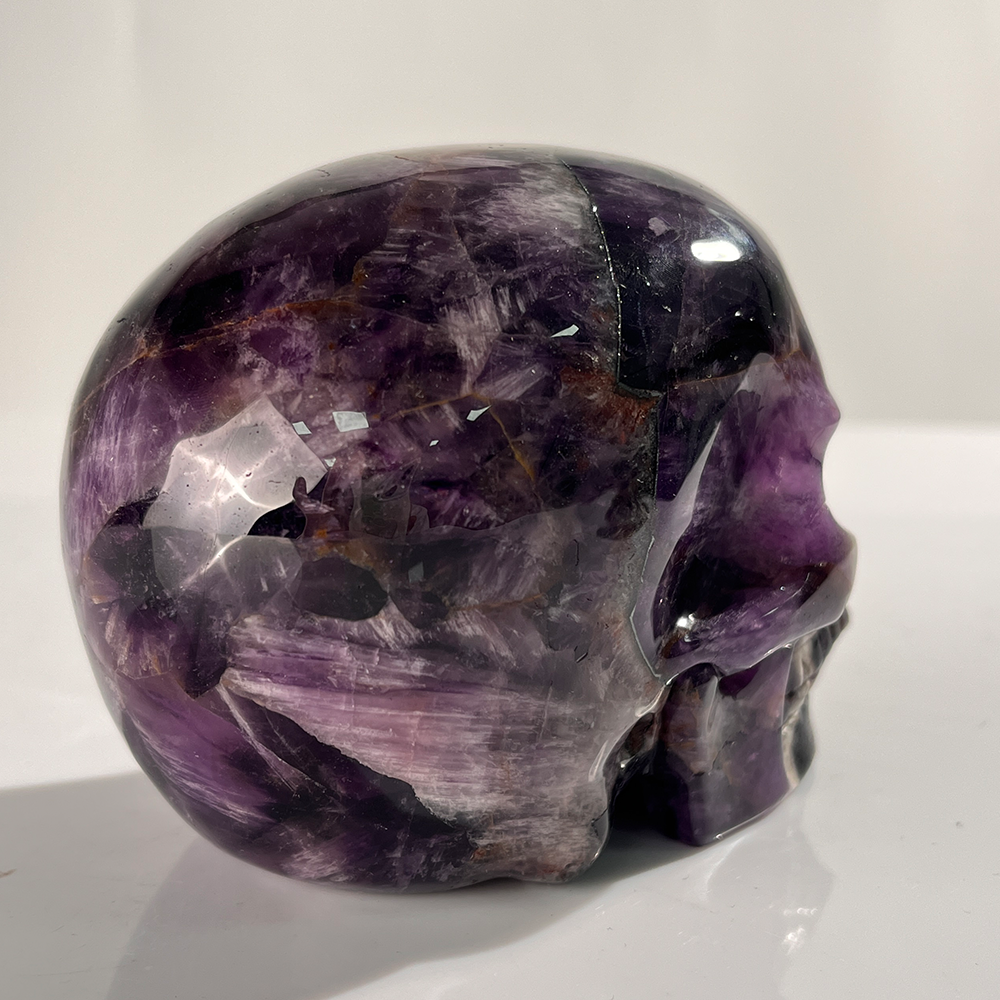4.5 Inch Dream Amethyst Crystal Skull – Hand Carved Natural Gemstone