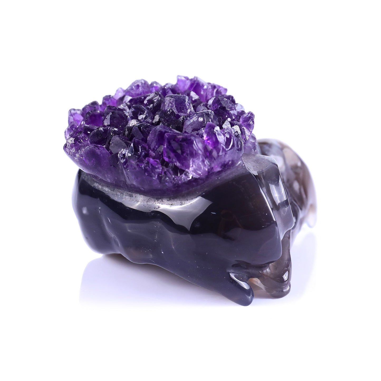 ‘Night Watcher’ - Amethyst Cluster Owl Skull · Specimen No. 35