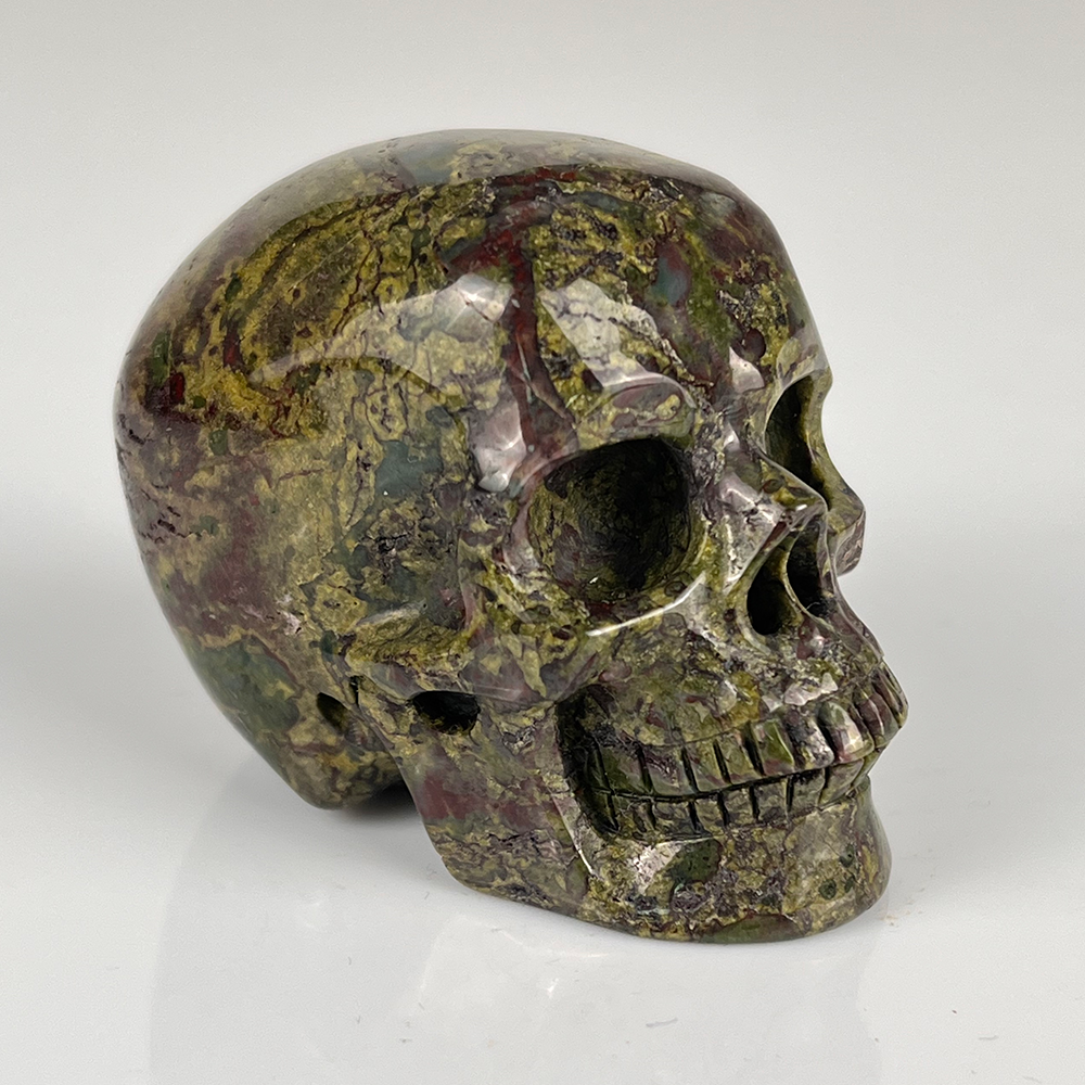 2 Inch Dragon Bloodstone Crystal Skull – Mini Gemstone Skull