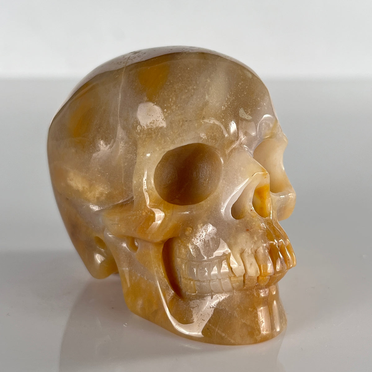 3" Yellow Chalcedony Crystal Skull - Pattern A