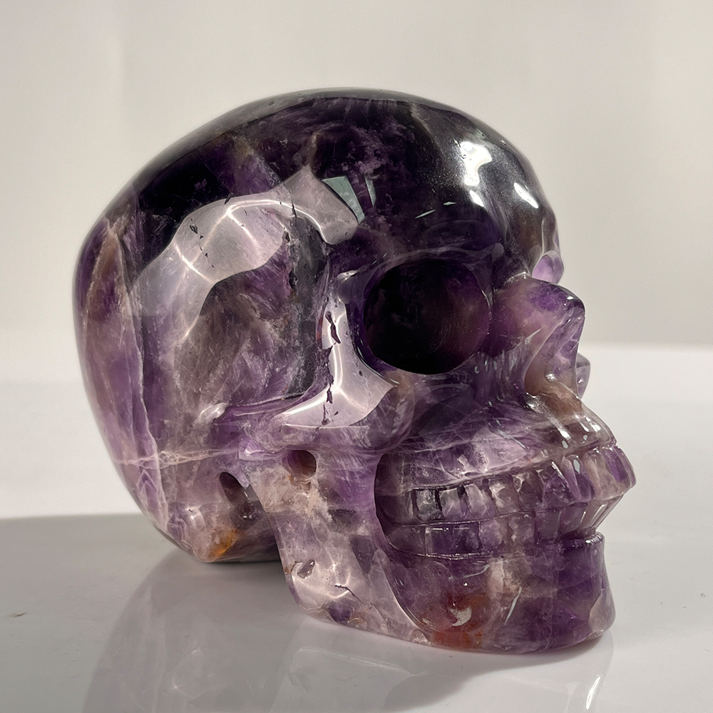 4.5 Inch Dream Amethyst Crystal Skull – Hand Carved Natural Gemstone