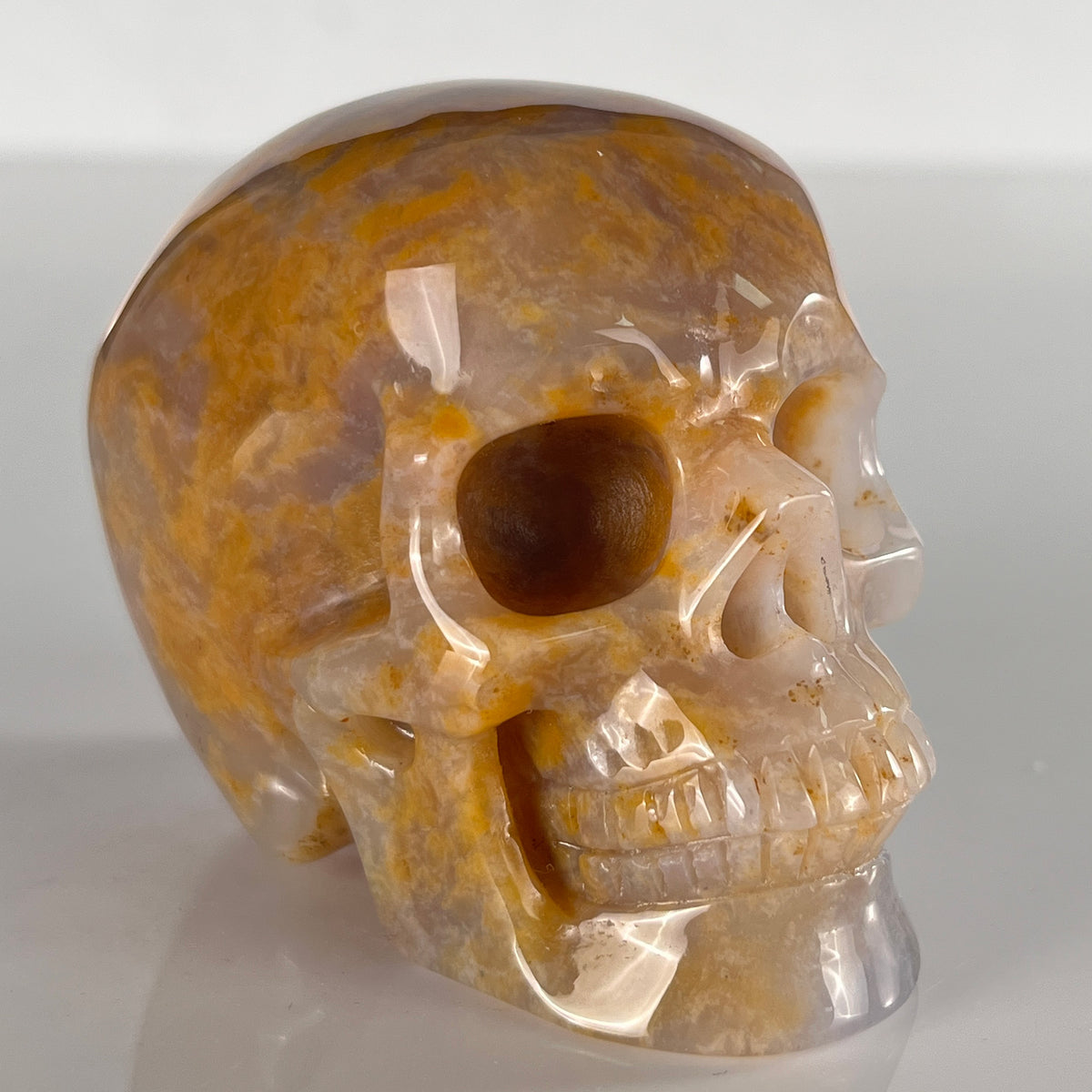3" Yellow Chalcedony Crystal Skull - Pattern B