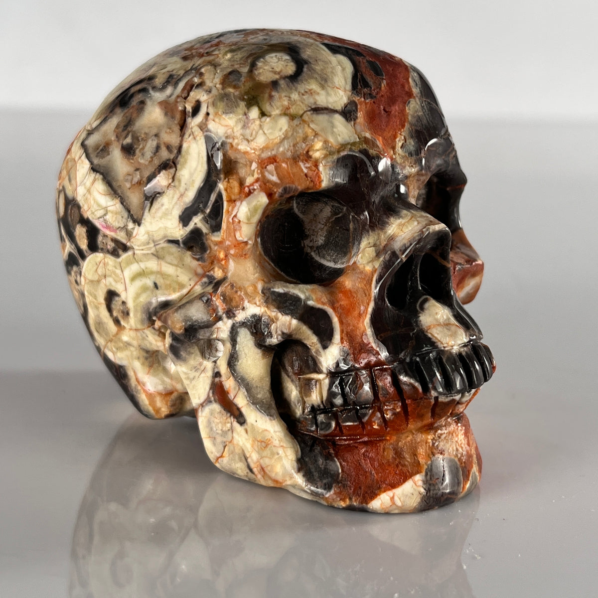 3" Money Agate Crystal Skull - Pattern A
