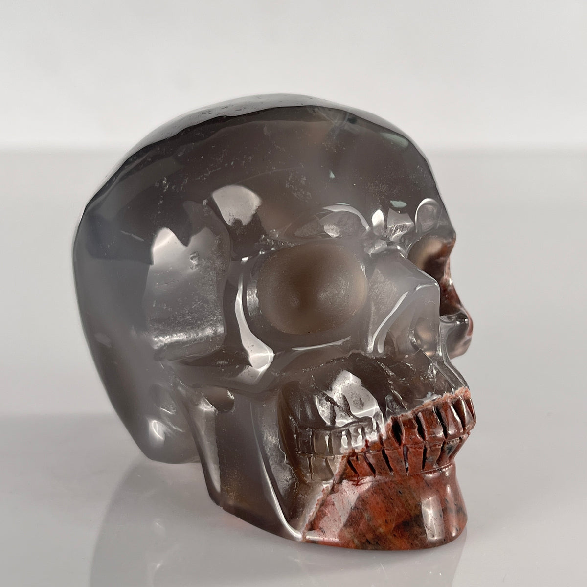 3" Volcanic Agate Crystal Skull - Pattern F