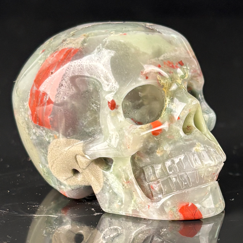2 Inch African Bloodstone Crystal Skull – Mini Gemstone Skull