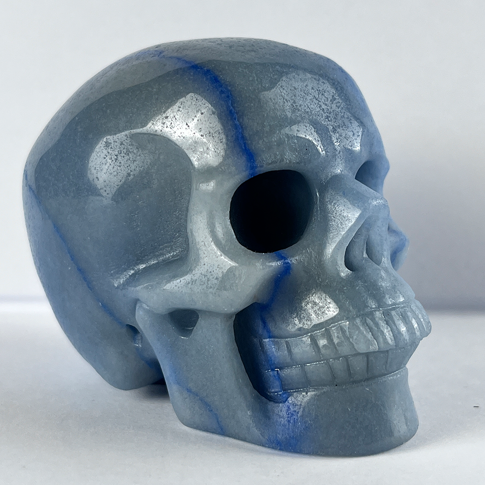 3" Blue Aventurine Crystal Skull-- Pattern B