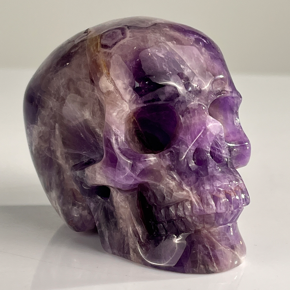 3 Inch Dream Amethyst Crystal Skull – Hand Carved Healing Stone