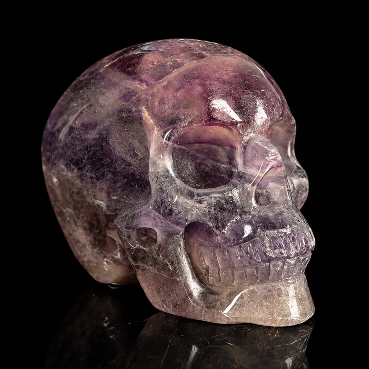 Crâne en cristal de fluorite verte de 5 cm – Pierre naturelle sculptée à la main