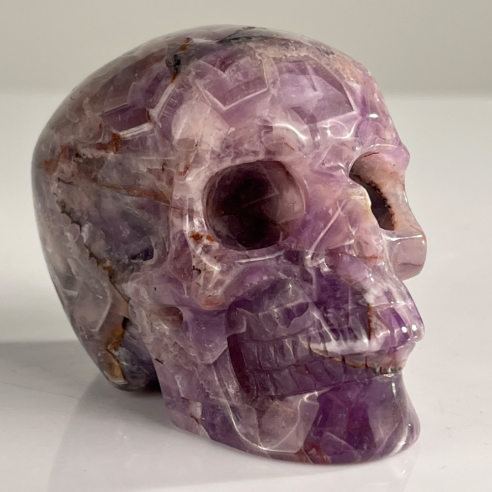 3 Inch Dream Amethyst Crystal Skull – Hand Carved Healing Stone