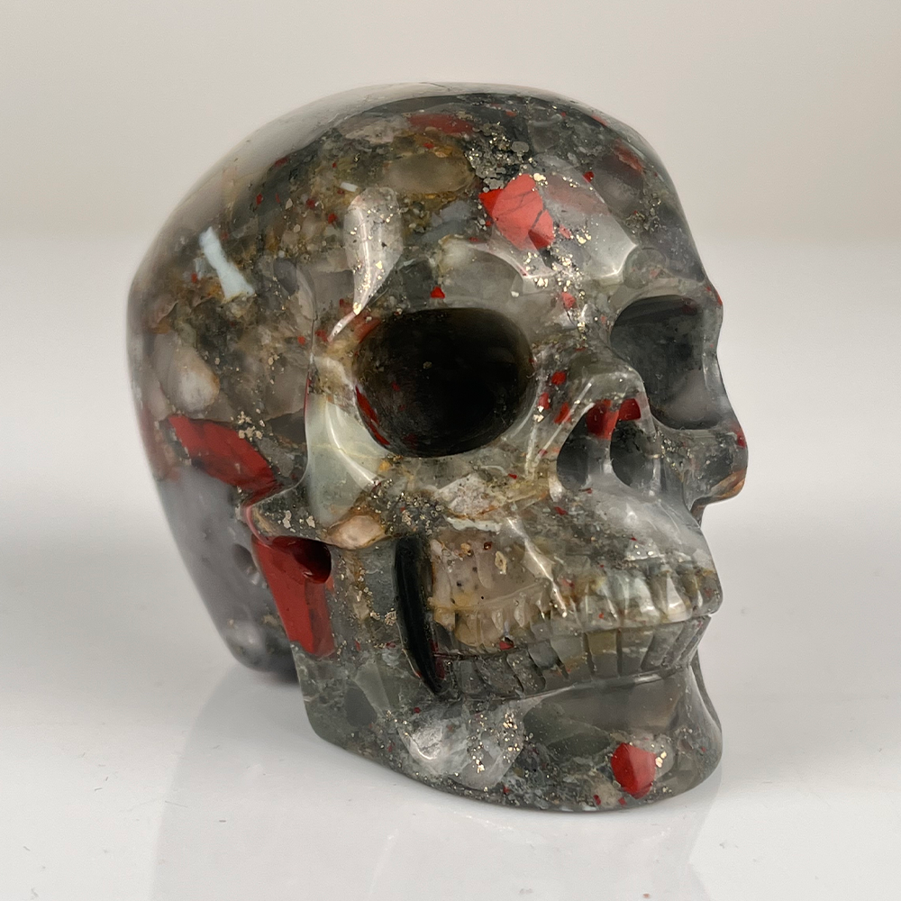 3 Inch African Bloodstone Crystal Skull – Hand Carved Natural Stone
