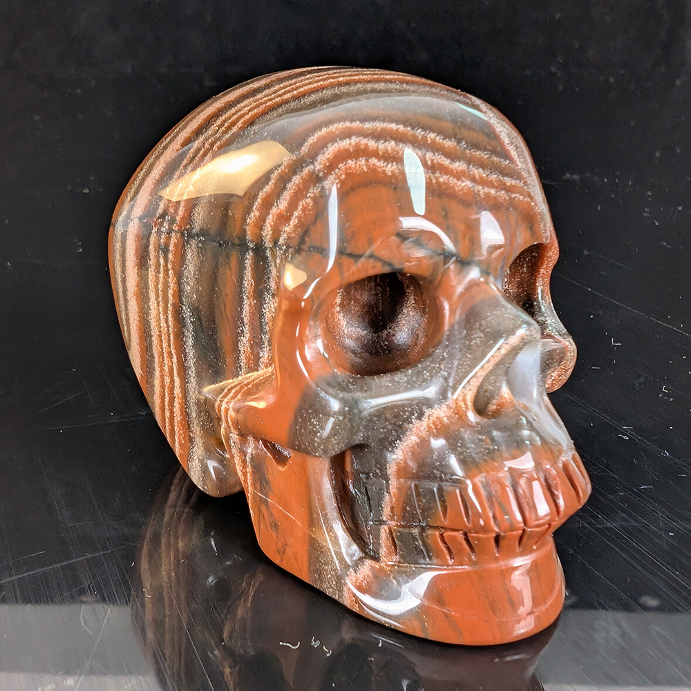 2" Red Jasper Crystal Skull - Pattern C
