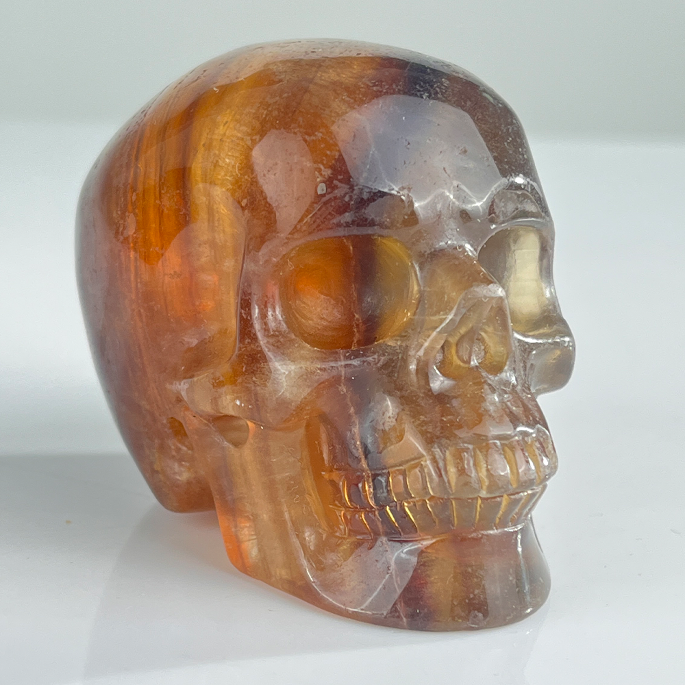 3 Inch Fluorite Crystal Skull – Hand Carved Natural Stone