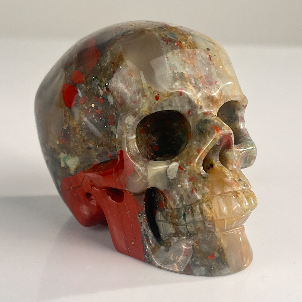 3 Inch African Bloodstone Crystal Skull
